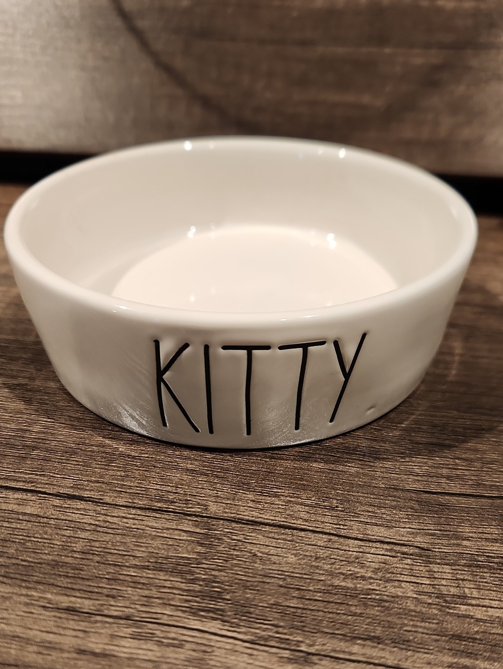 Rae Dunn White Ceramic "KITTY" Cat Bowl